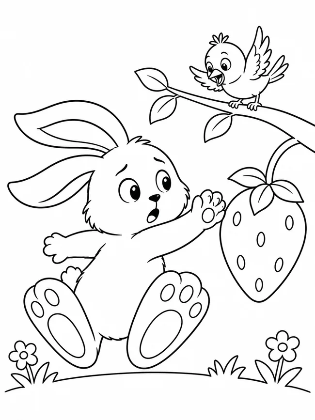 Preview of a black and white Waffles and Pip berry coloring page, marked as coming soon